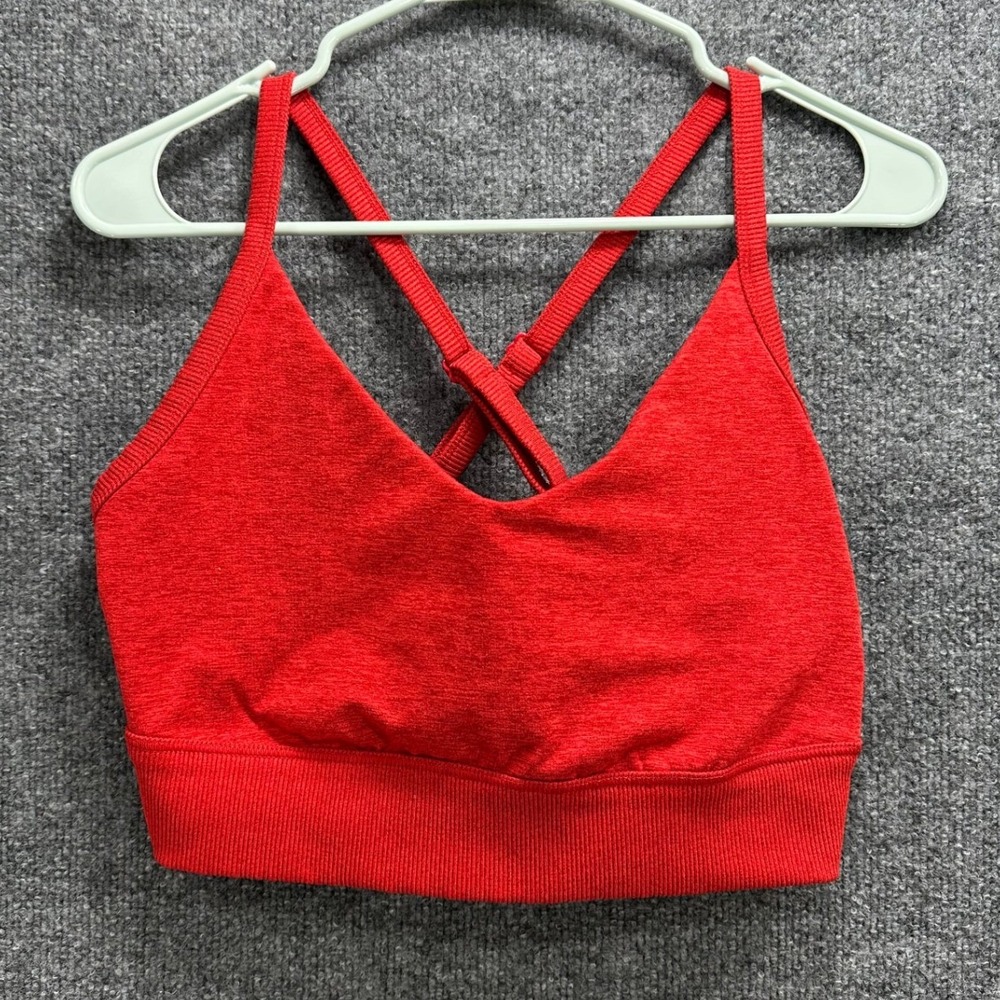 OFFLINE by Aerie The Hugger Red Heather Medium Support Sports Bra XL Adjustable
